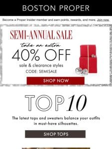 Save Extra 40% on TOPS