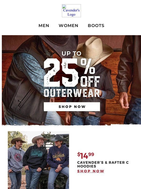 Save Up To 25% On Outerwear