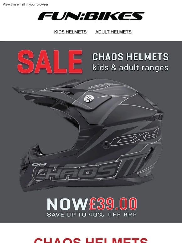 Save Up To 40% Off Chaos Helmets!