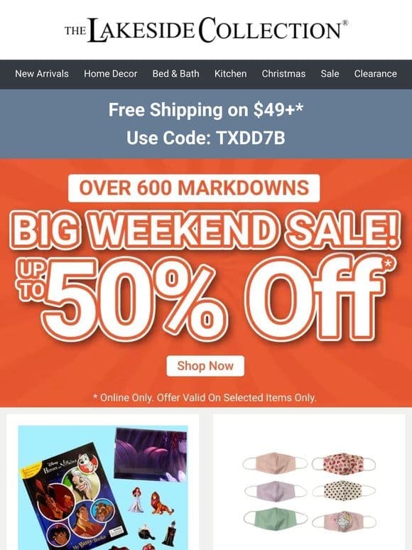 Save Up to 50% Off + Free Shipping on $49!
