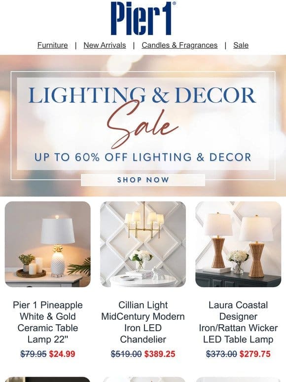 Save Up to 60% This Thursday!   Light Up Your Week.