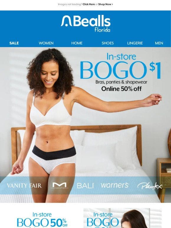 Save big on BOGO bras， panties & shapewear