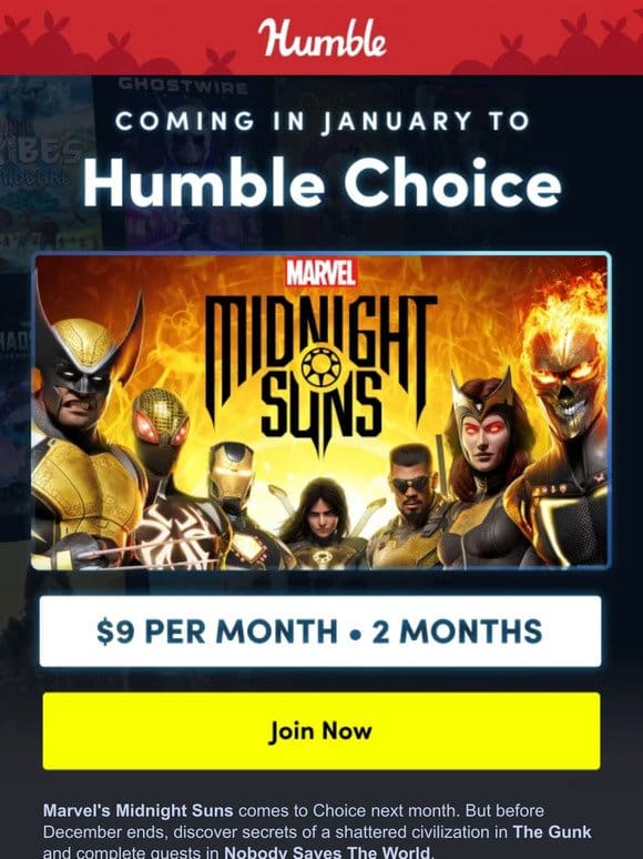 Save on December Humble Choice   Preview January’s games