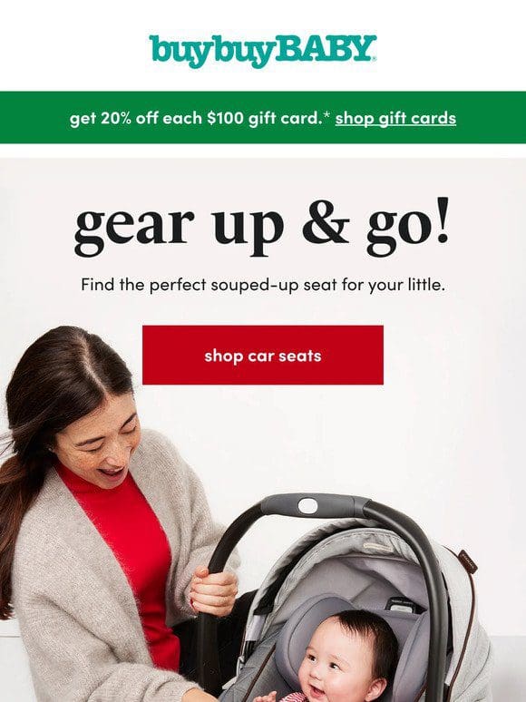 Save on car seats， strollers & more!​