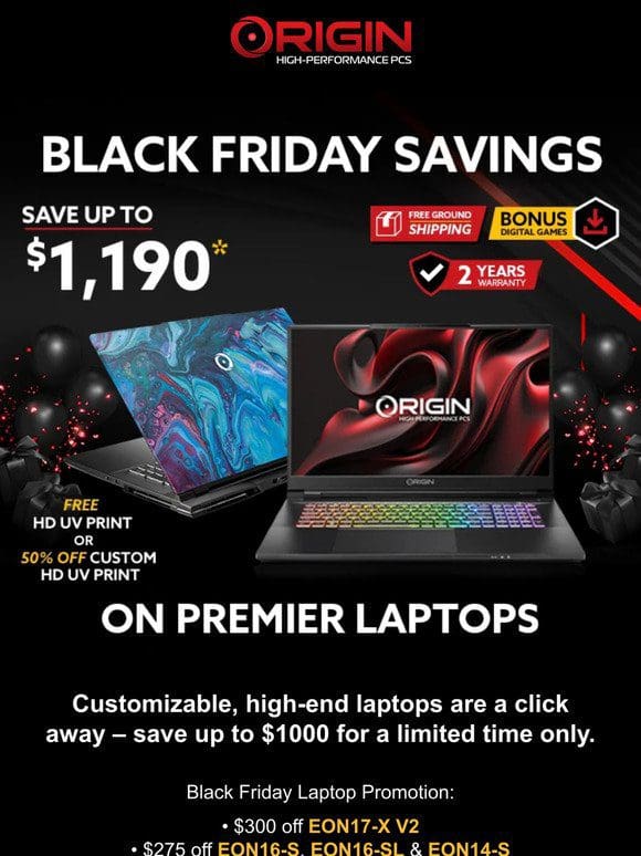Save up to $1，190 on laptops – limited time Black Friday savings