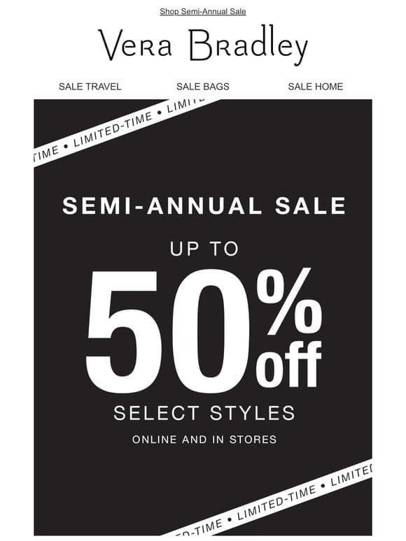 Save up to 50% on top styles for Home， Travel and more!