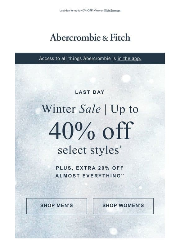 Say byeee to the Winter Sale.