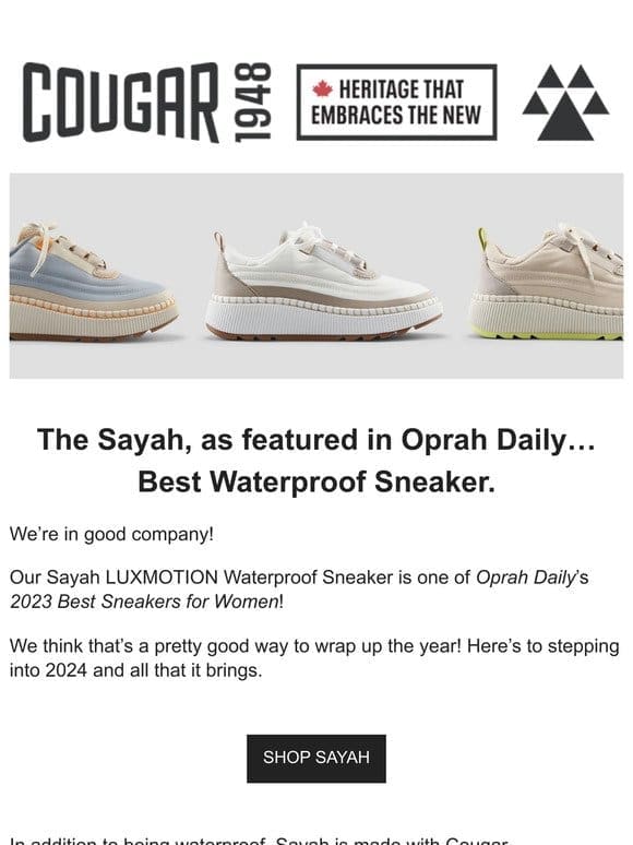 Sayah Sneaker Selected by Oprah Daily