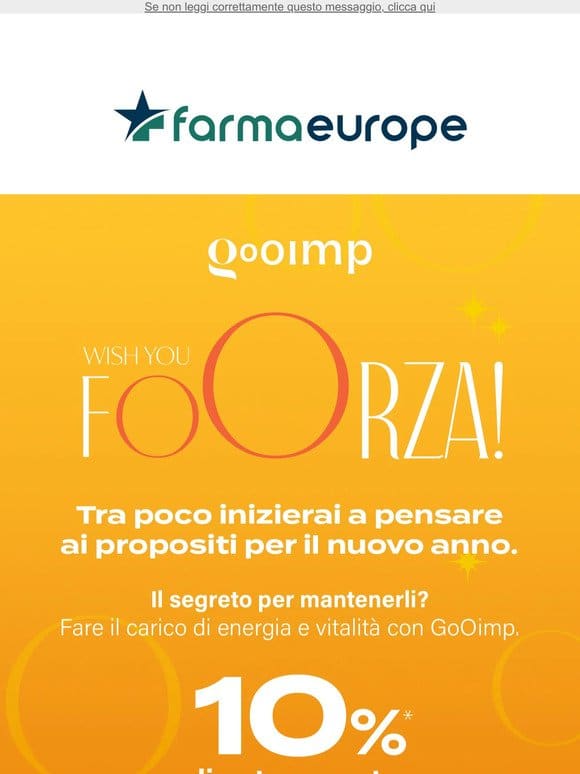 Scopri l’energia illimitata con GoOimp. Fai scorta di integratori per un anno straordinario! -10% di Extra sconto