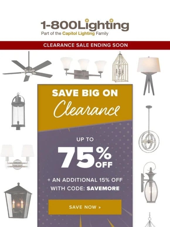 Score up to 75% off + 15% with code SAVEMORE!