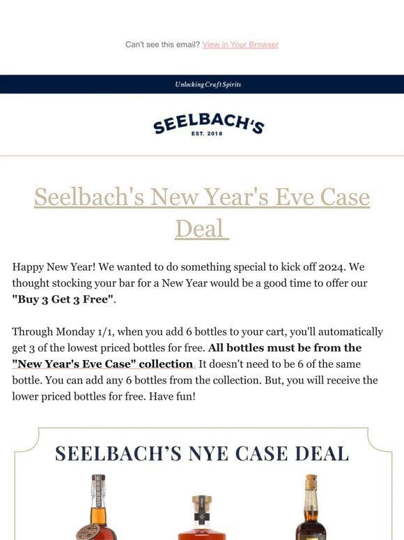 Seelbach’s New Year’s Eve CASE Deal
