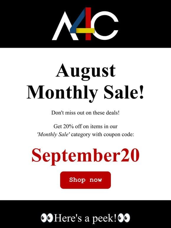 September Monthly Deals Are Here!