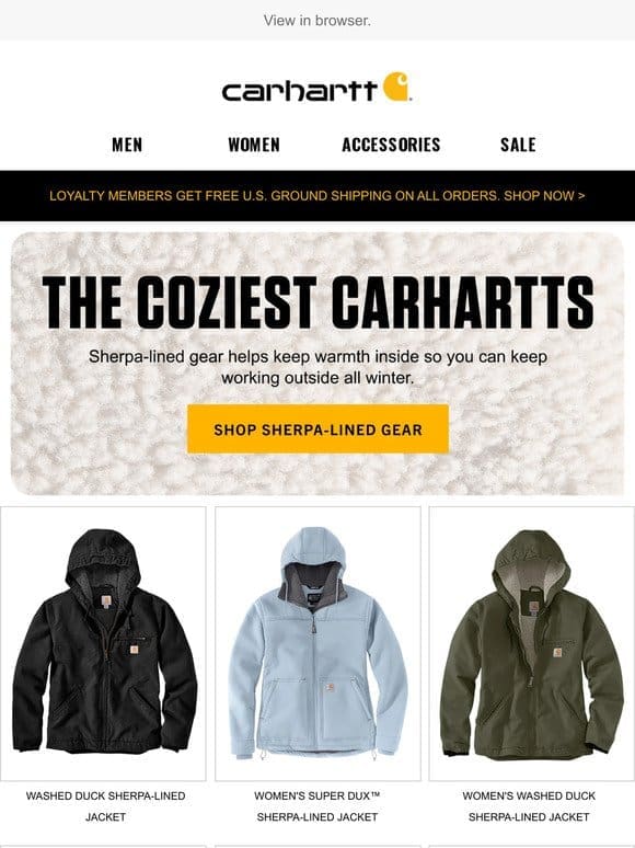 Sherpa-lined warmth meets Carhartt-toughness