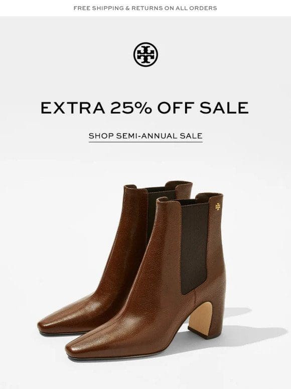 Shoes in your size: extra 25% off