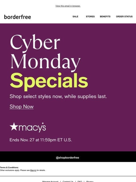 Shop Macy’s Cyber Monday Specials!