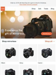 Shop amazing Mirrorless gear