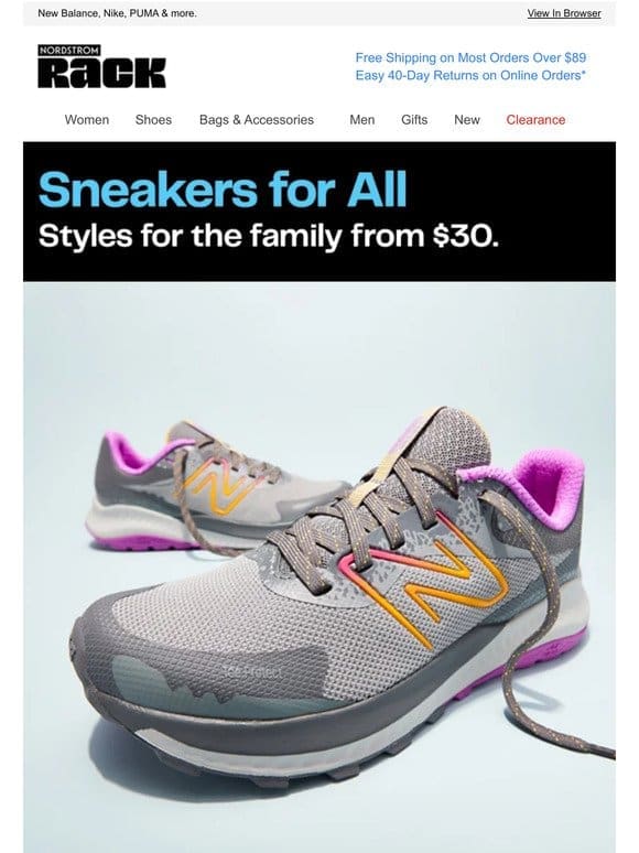 Shop family sneakers by size. So easy.