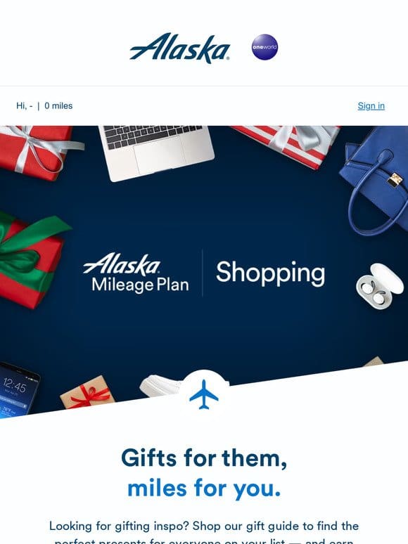 Shop our gift guide + earn miles. ✈️