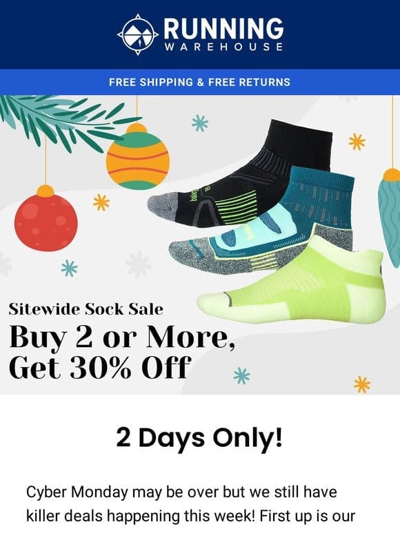Sitewide Sock Sale! Only 2 Days to Save 30% Off