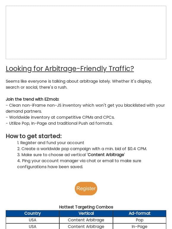 Skyrocket Your Profits! Join the Arbitrage Wave with EZmob Today!
