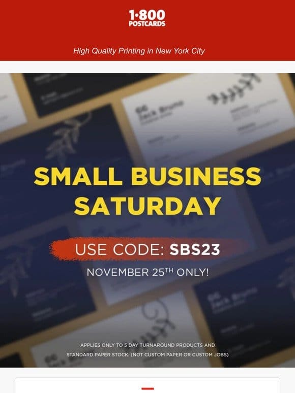 Small Business Saturday Sale: 20% Off Everything!