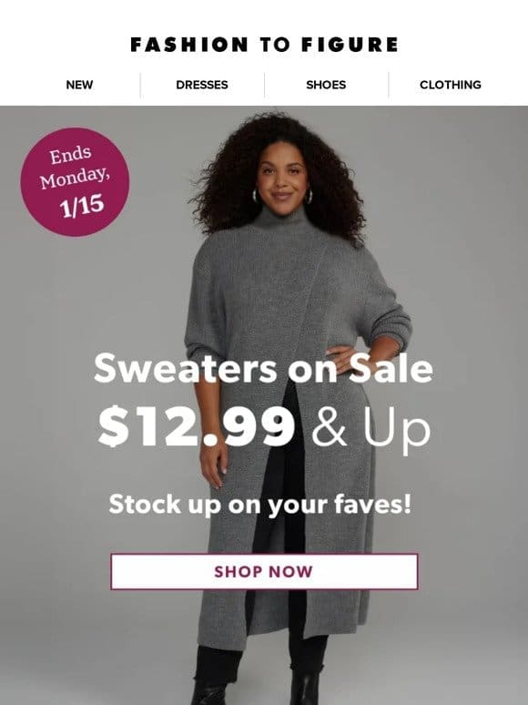 Snuggle-Ready Sweaters Now On Sale!
