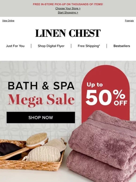 Soak Up the Savings! Up to 50% OFF Bath & Spa Essentials!
