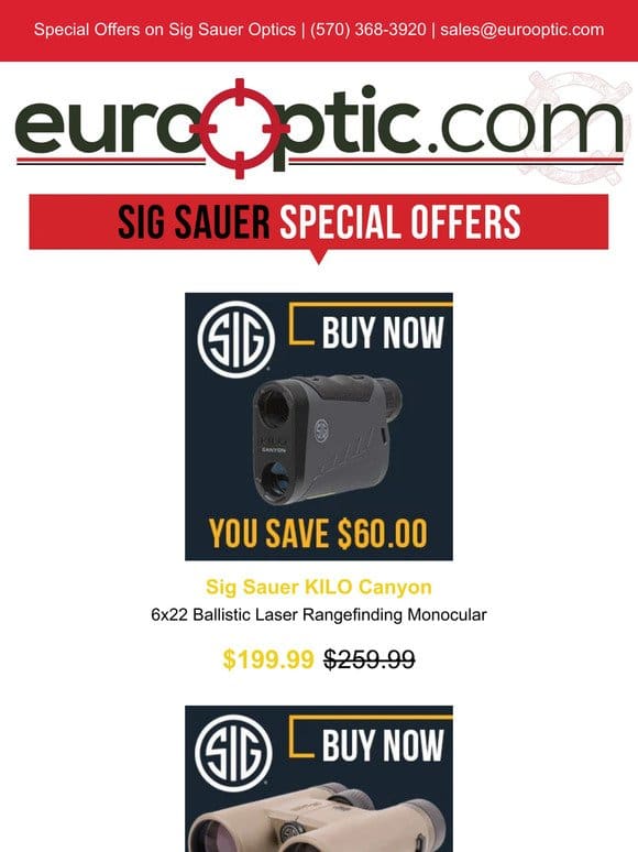 Special Offers on Sig Sauer Optics!