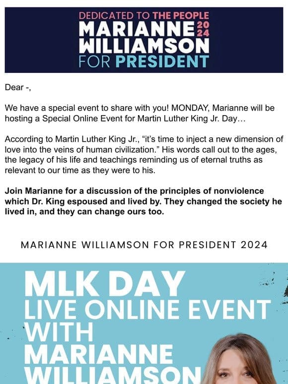 [Special Online Event] Martin Luther King Jr. Day with Marianne