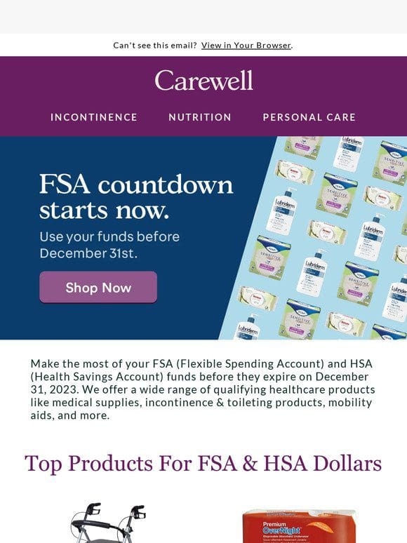 Spend FSA & HSA dollars before December 31st!