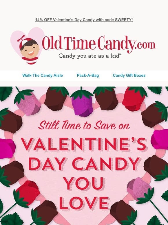 Spreading love is easy with 14% OFF candy