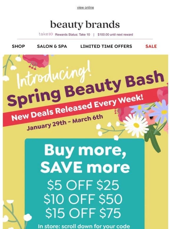 Spring Beauty Bash starts NOW!