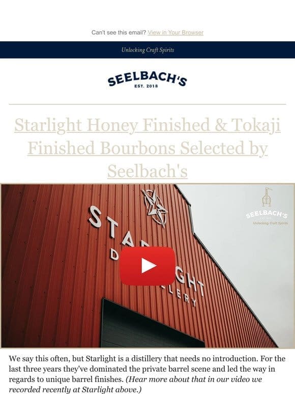 Starlight Honey Finished & Tokaji Finished Bourbon