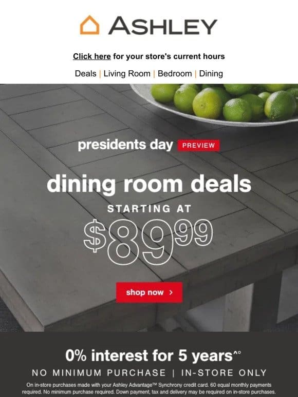 Starting at $89.99 – Dining deals you can’t resist!