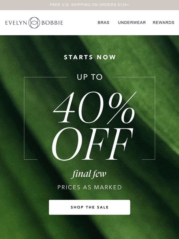 Starts Now: Up to 40% OFF ✨