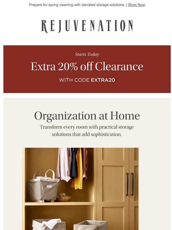 Starts today: Take an additional 20% off clearance with code inside