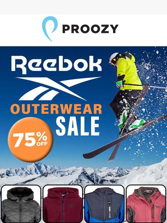 Stay Warm in Style with 75% off Reebok Outerwear