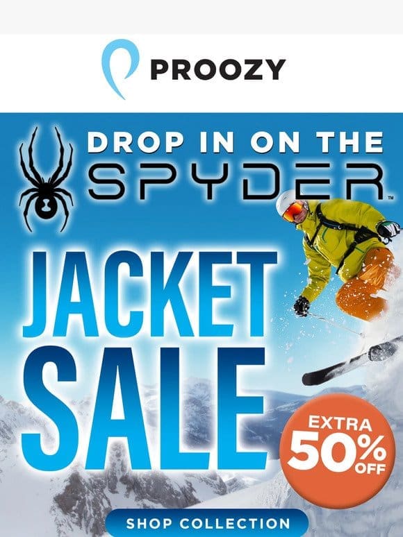Stay warm with Spyder Outerwear at half the price!