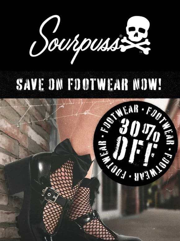 Step Into Savings   30% Off Footwear!