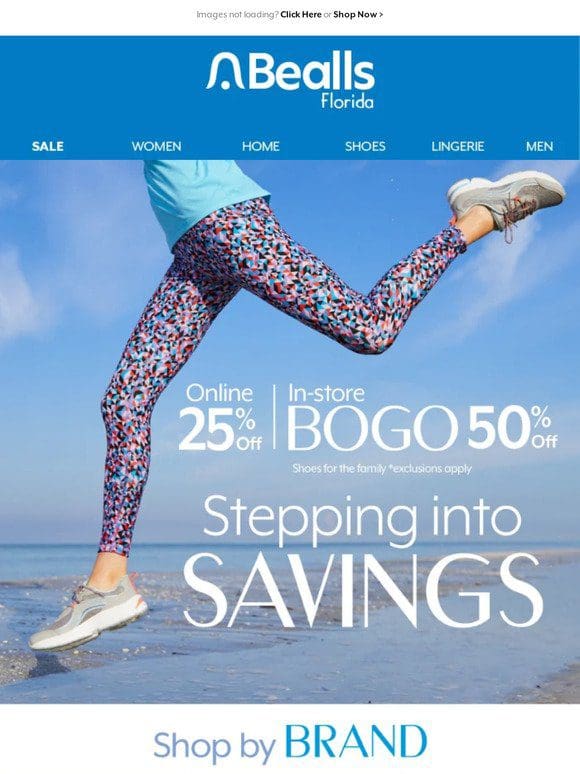 Step into savings! Save on shoes & intimates