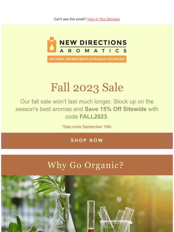 Stock Up on Organic Essential Oils and Save 15% Off Sitewide