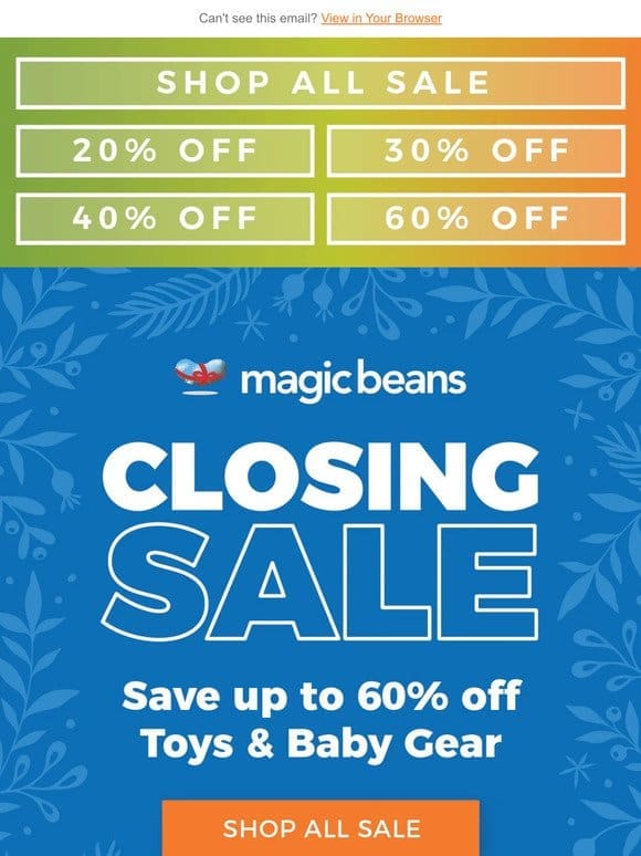 Store Closing Sale Continues