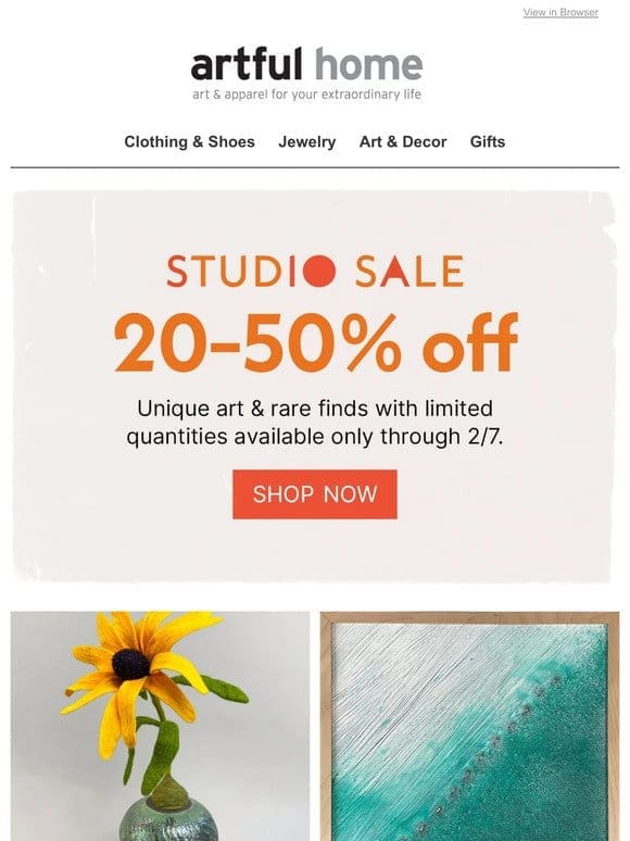 Studio Sale Is Here! 20–50% Off Rare Finds ���
