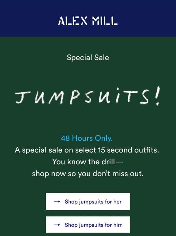 Surprise! It’s a jumpsuit sale
