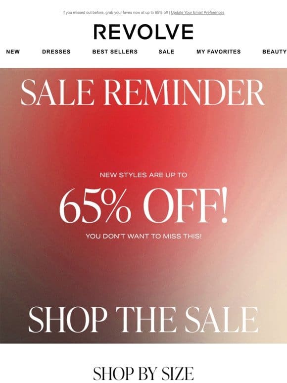TIME TO SHOP: UP TO 65% OFF