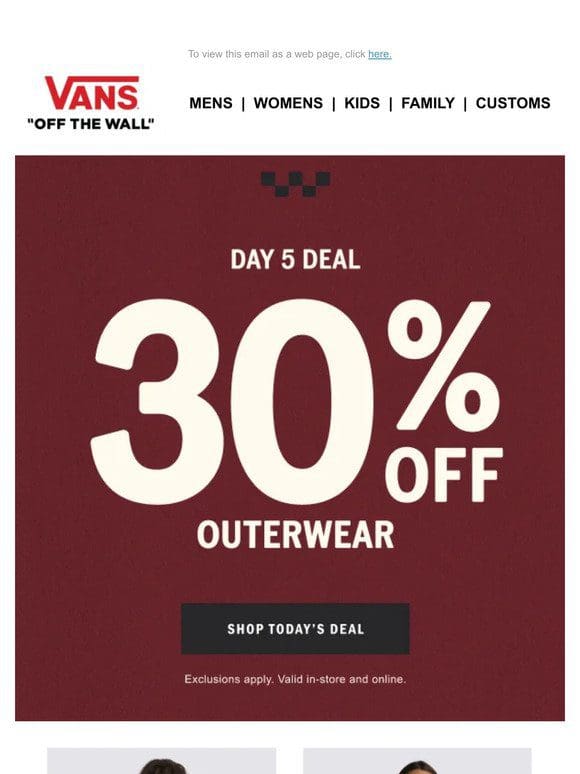 TODAY ONLY: 30% Off Outerwear