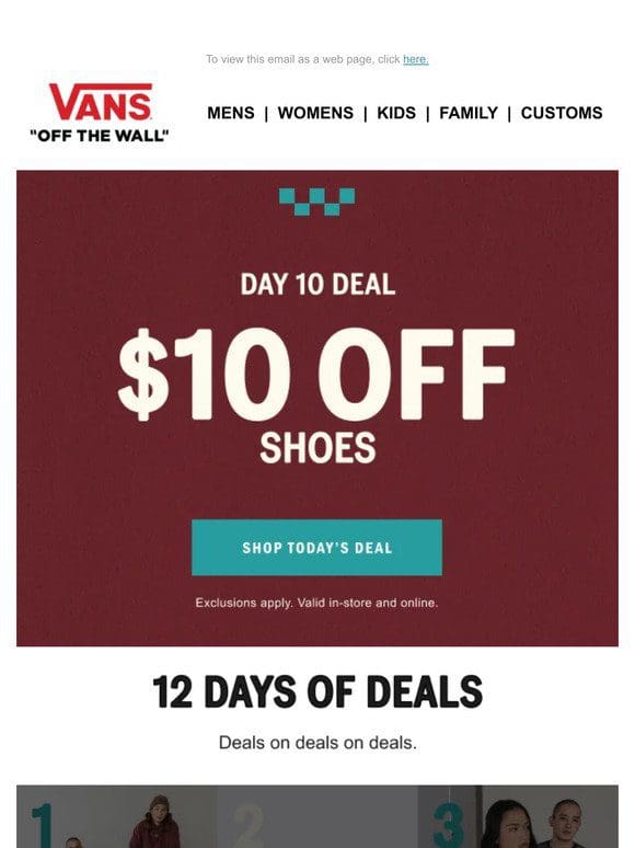 TODAY’S DEAL: $10 Off Shoes， So Stock Up!