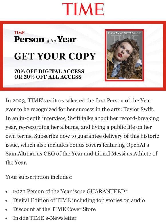 Taylor Swift is TIME’s 2023 Person of the Year