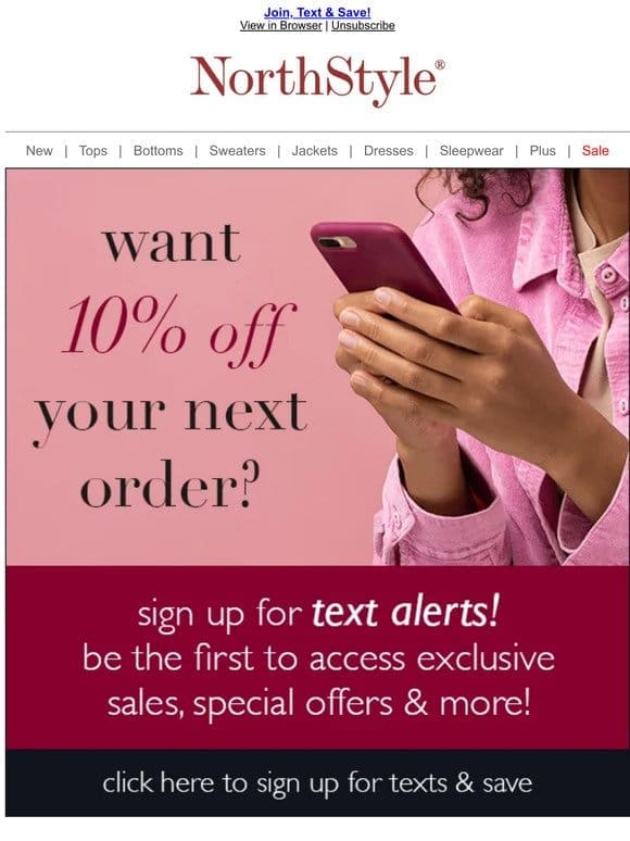 Text Message Special: Sign Up Now and Enjoy 10% Off!