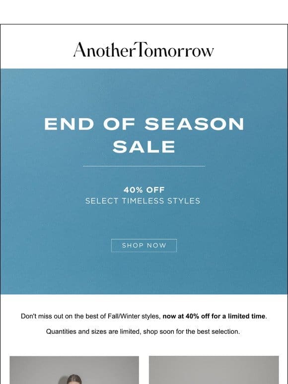 The End of Season Sale Continues